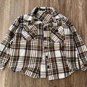 Blu pepper Green and Brown Button Down Jacket